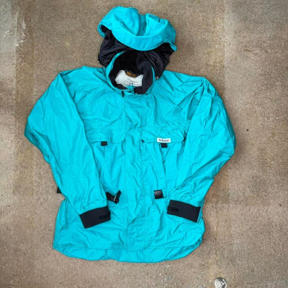 Vintage Kokatat Gore-Tex jacket teal waterproof outdoor